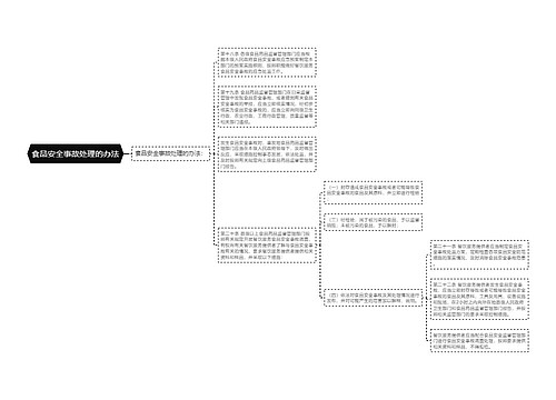 食品安全事故处理的办法