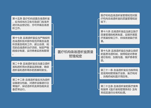 医疗机构血液透析室质量管理规定