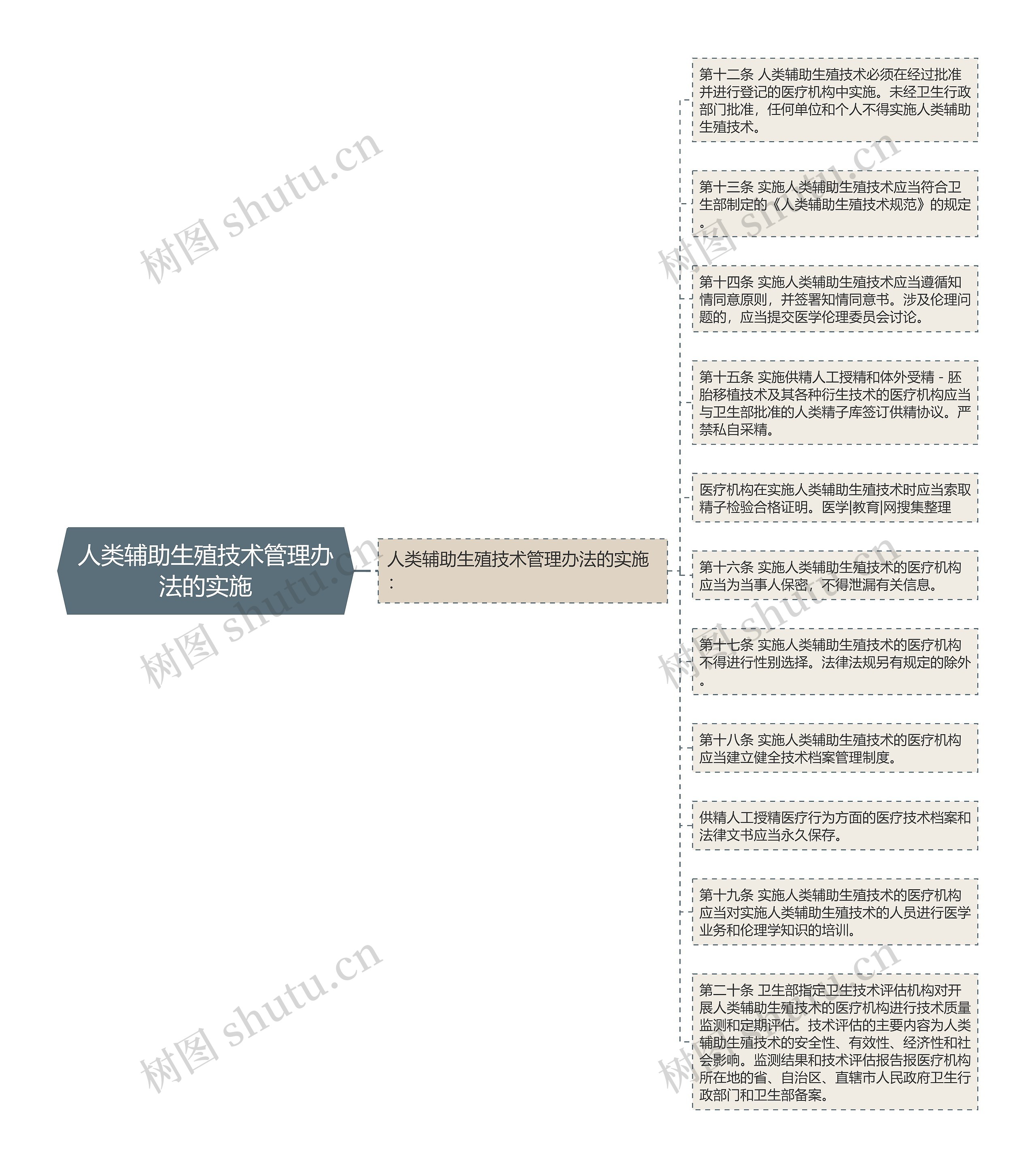 人类辅助生殖技术管理办法的实施思维导图