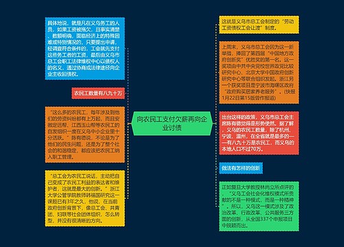 向农民工支付欠薪再向企业讨债