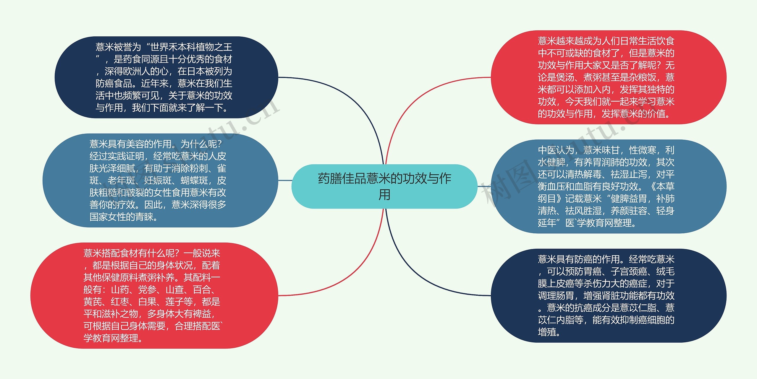 药膳佳品薏米的功效与作用思维导图