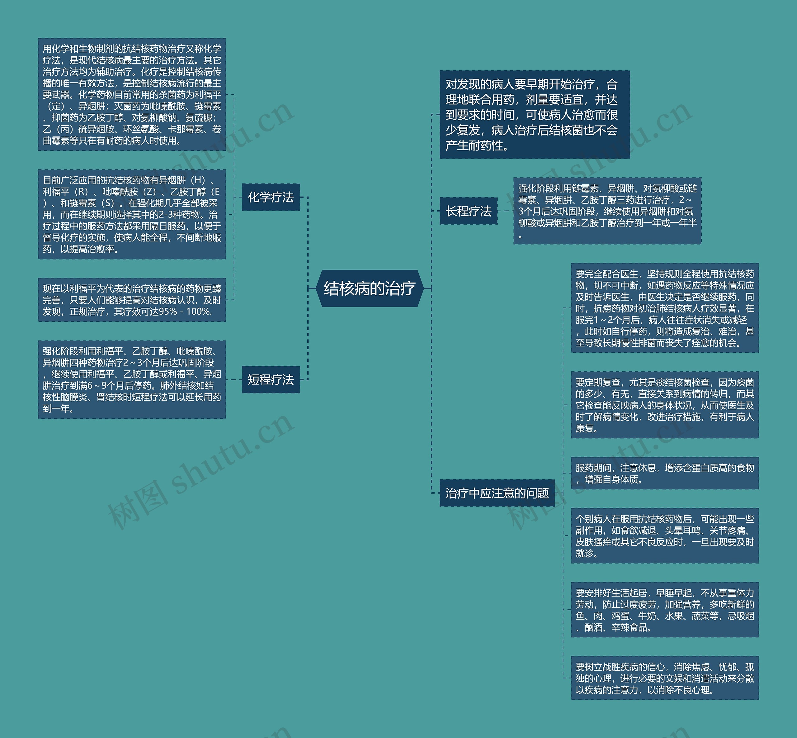 结核病的治疗思维导图