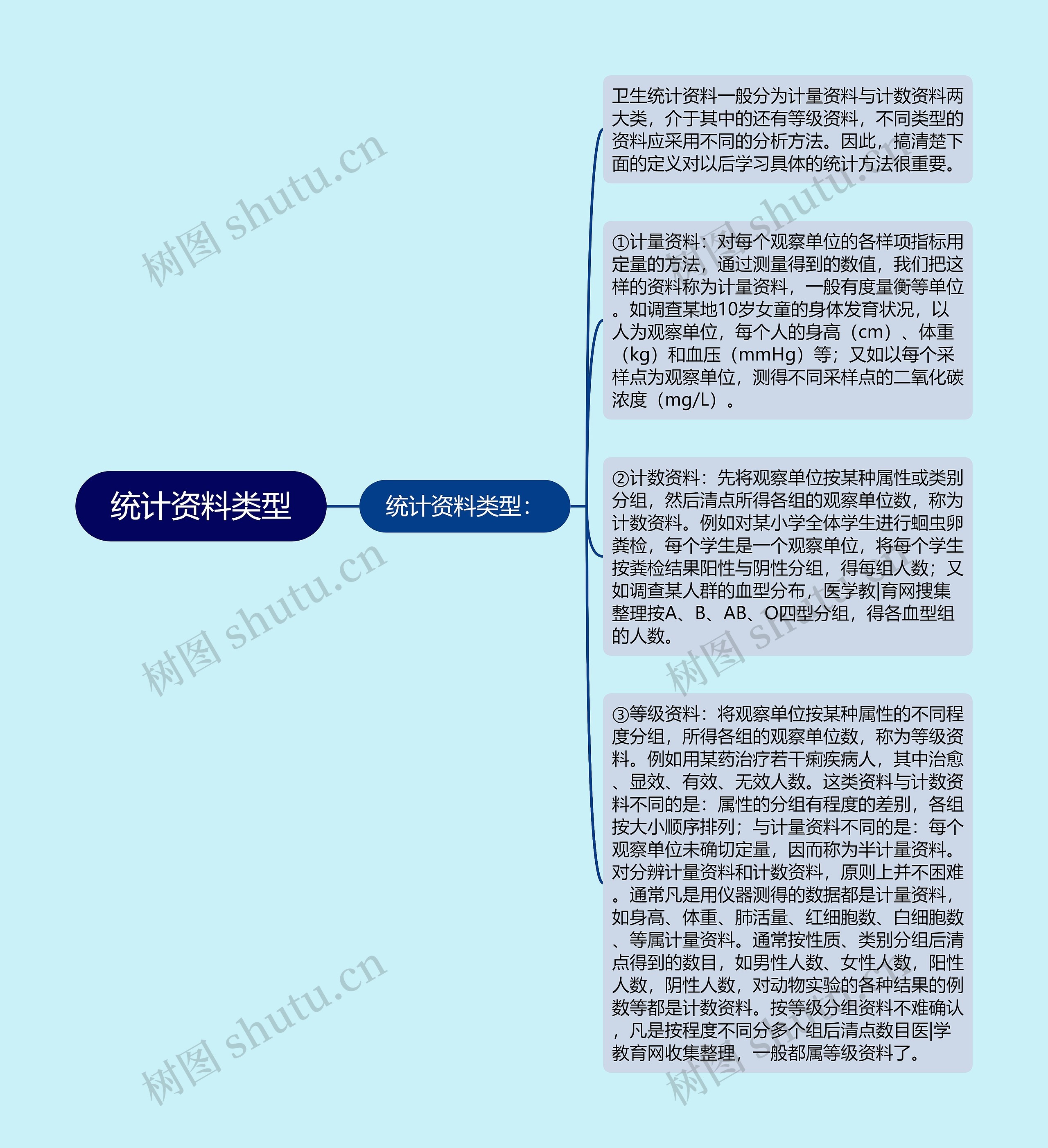 统计资料类型思维导图