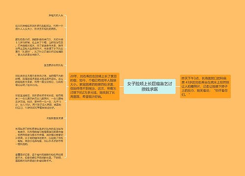 女子脸颊上长巨瘤靠乞讨攒钱求医