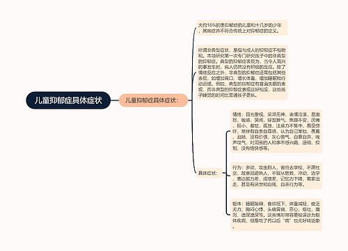 儿童抑郁症具体症状