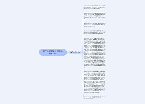 降压物质检查法--药物分析知识点