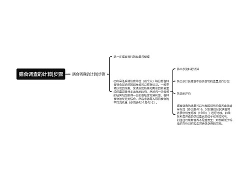 膳食调查的计算|步骤
