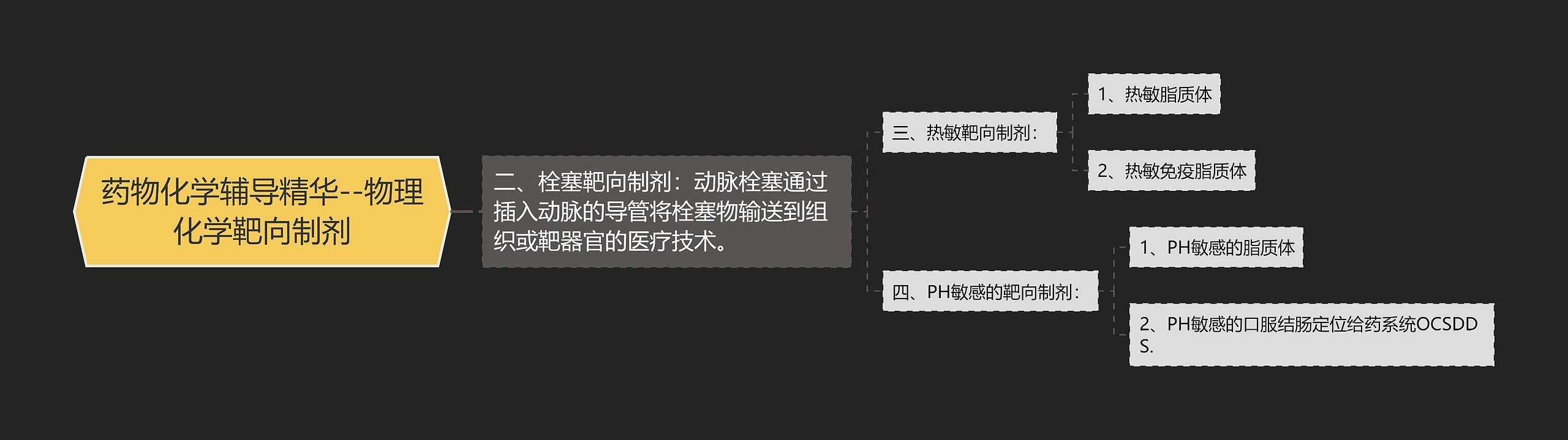 药物化学辅导精华--物理化学靶向制剂思维导图