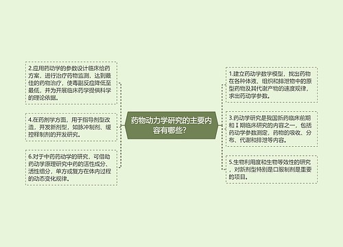 药物动力学研究的主要内容有哪些？