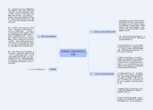 连带保证人的抗辩权怎么行使