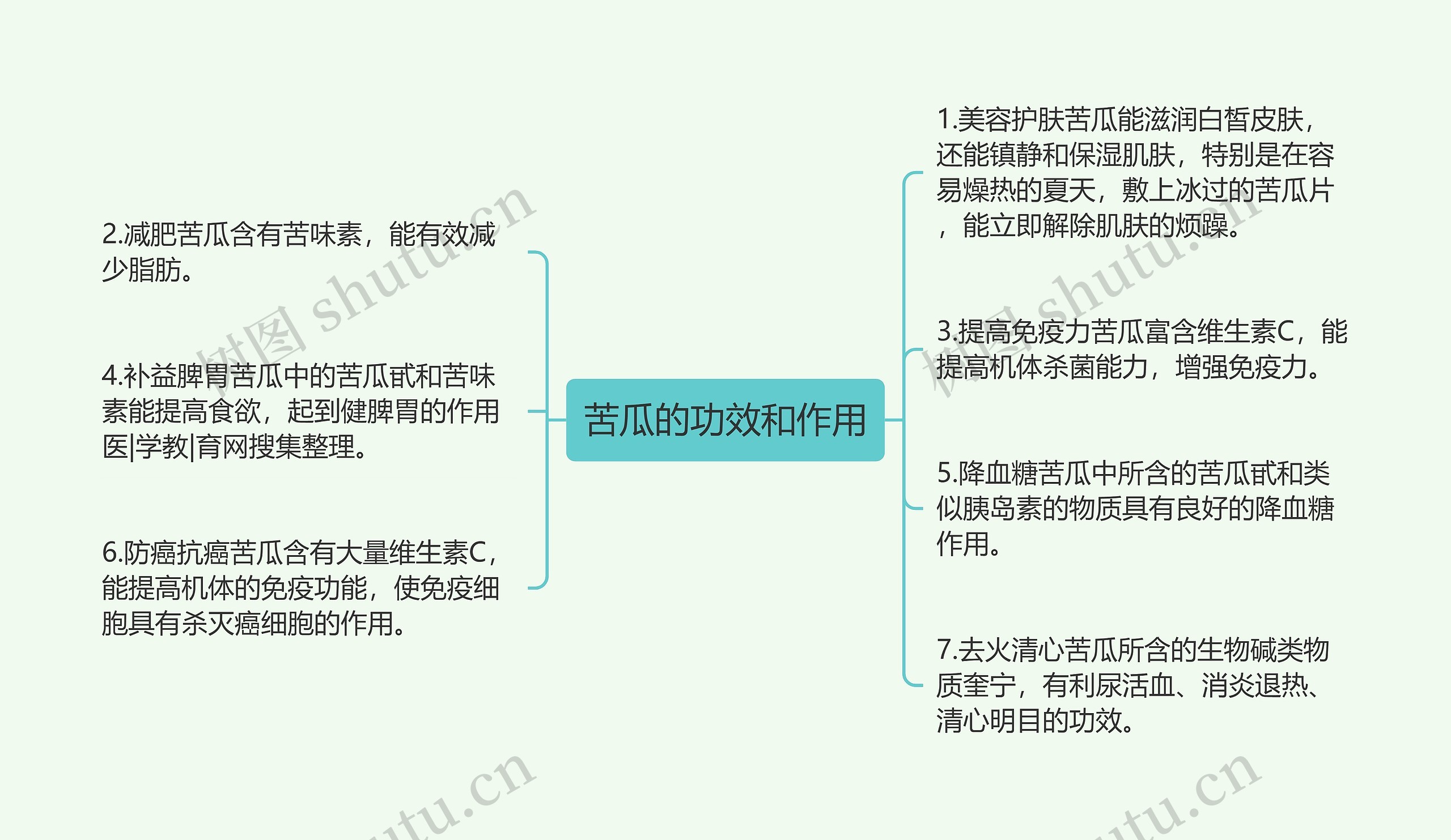 苦瓜的功效和作用思维导图