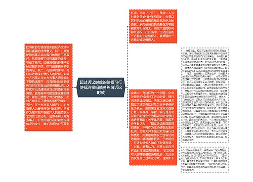 超过诉讼时效的债权可行使抵消权吗债务纠纷诉讼时效