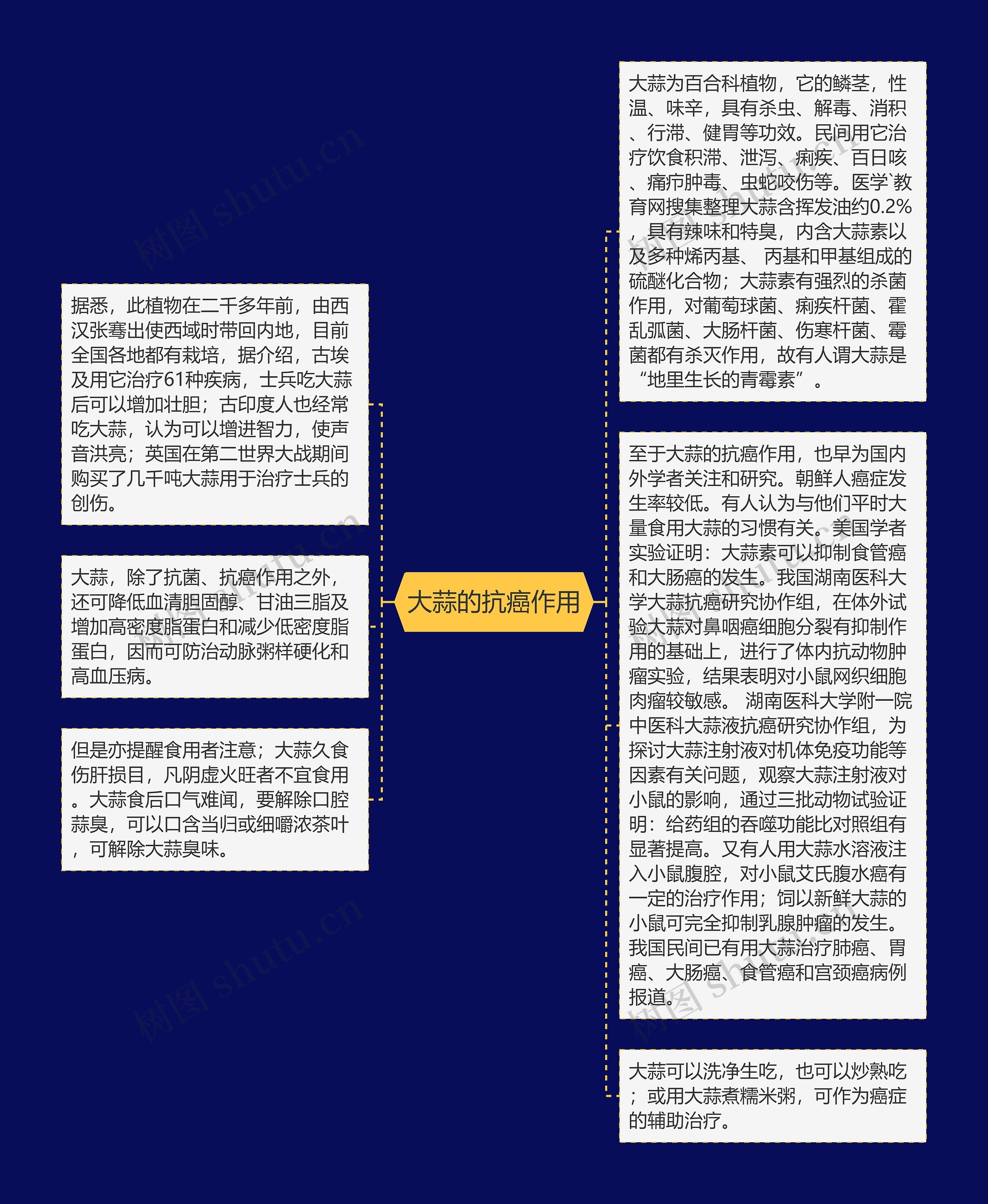 大蒜的抗癌作用思维导图