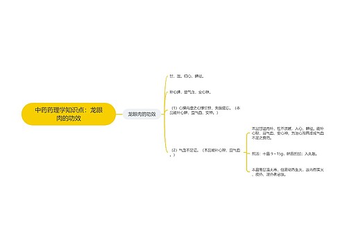 中药药理学知识点：龙眼肉的功效