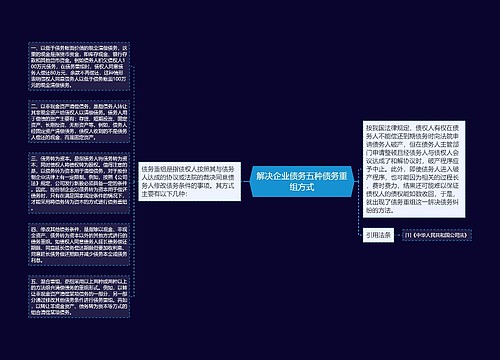 解决企业债务五种债务重组方式