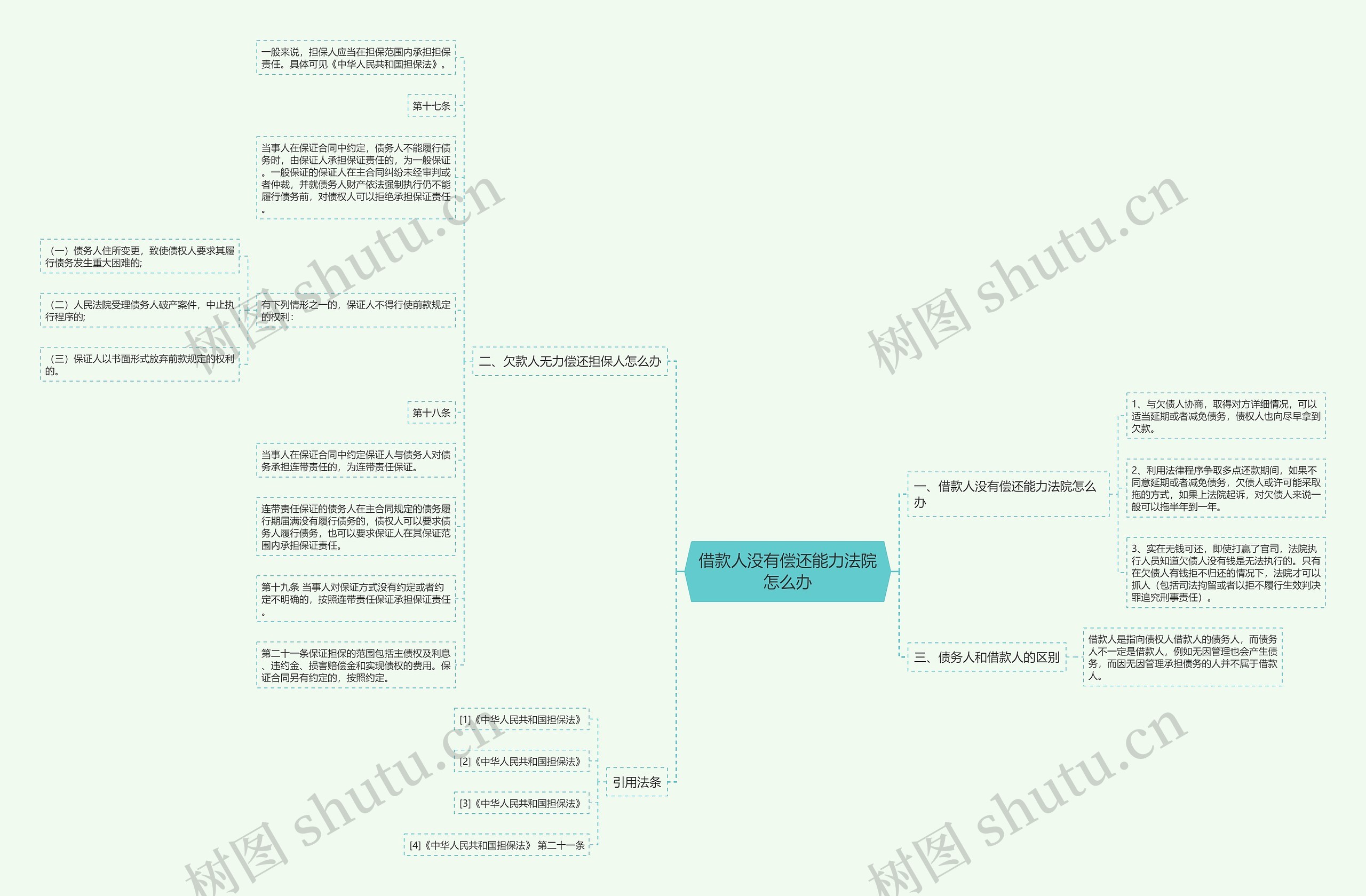 借款人没有偿还能力法院怎么办思维导图