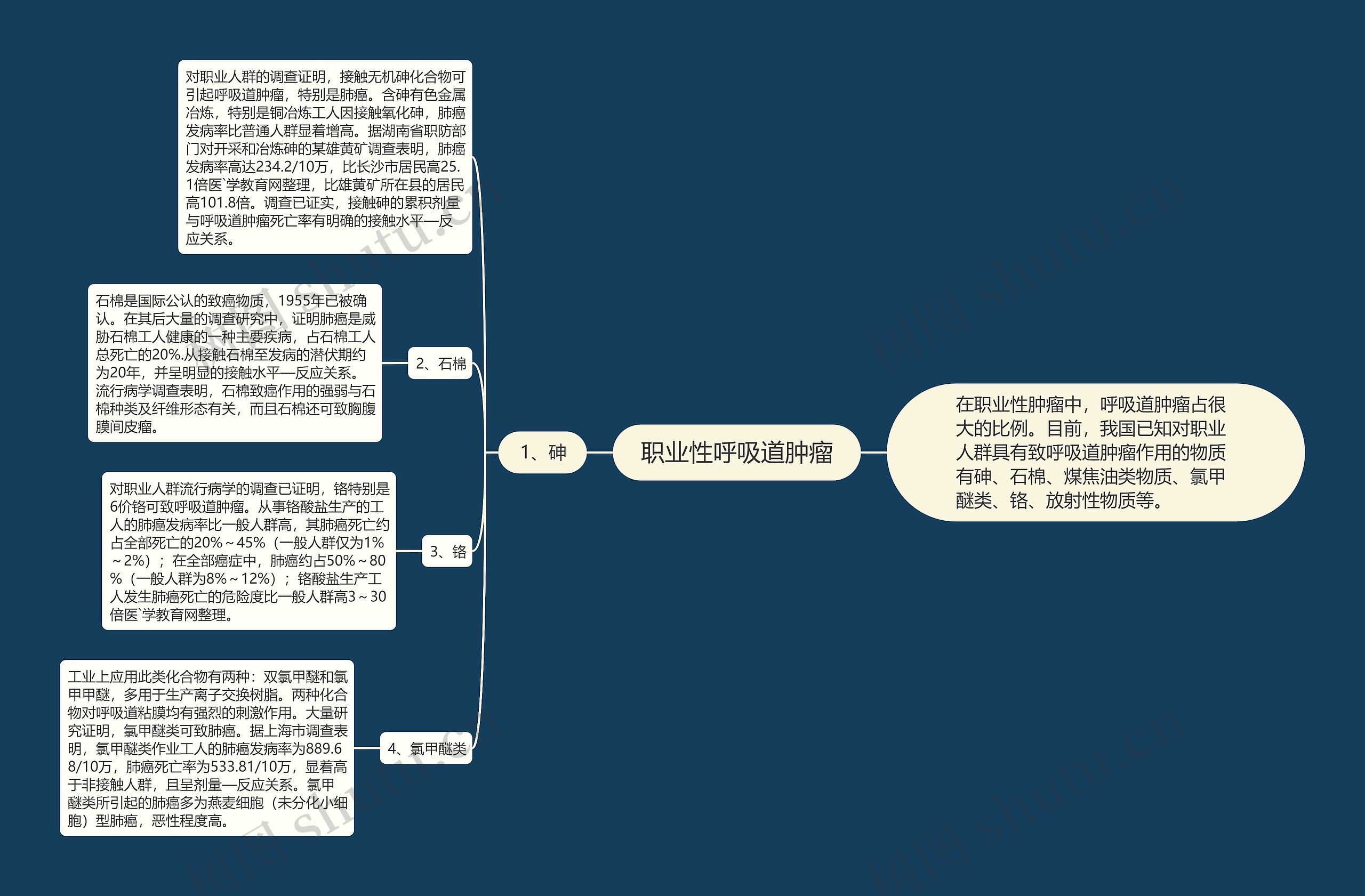 职业性呼吸道肿瘤思维导图