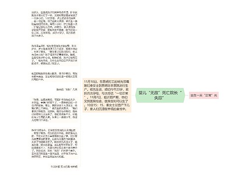 婴儿“无故”死亡院长“失踪”