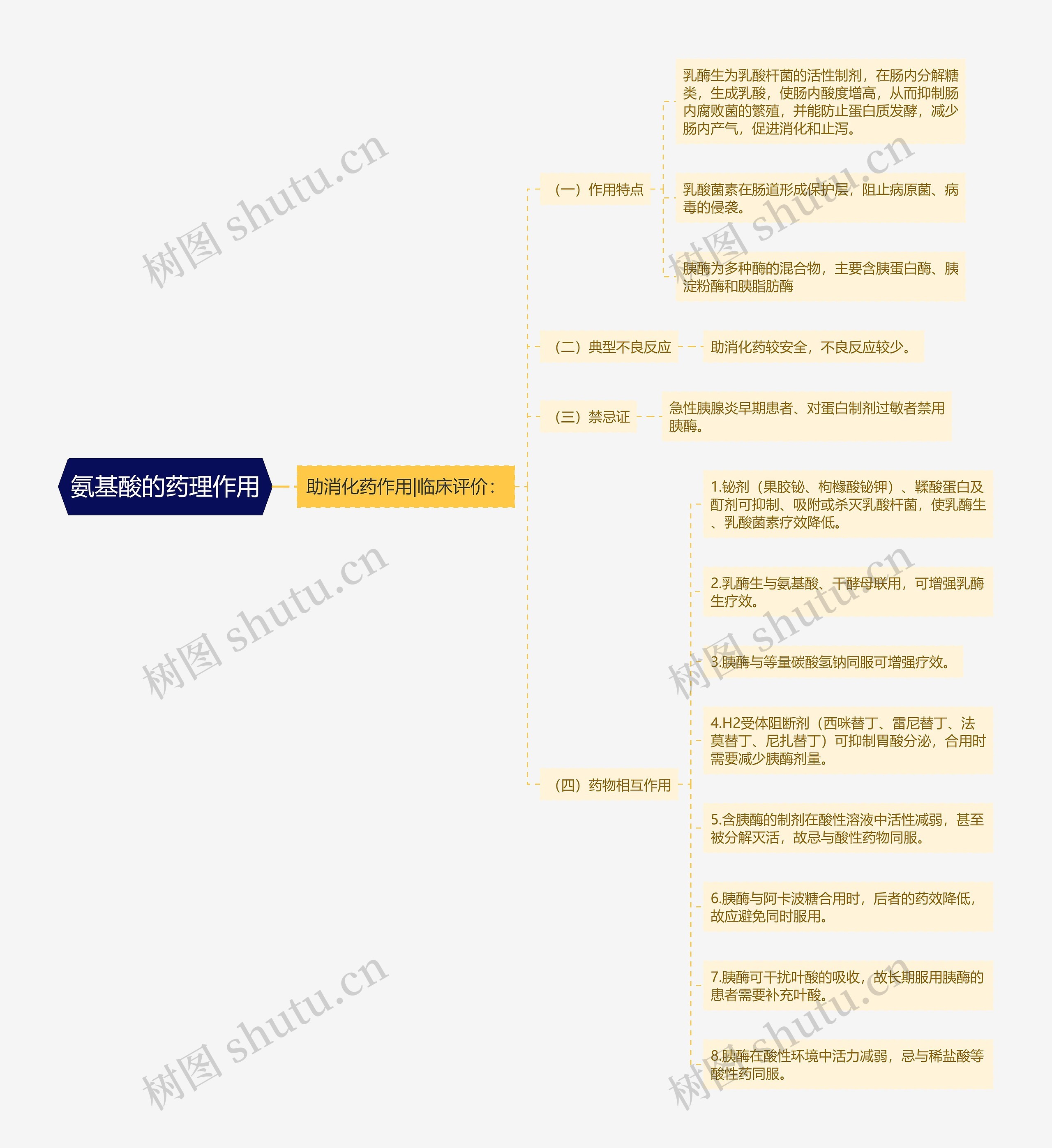 氨基酸的药理作用思维导图