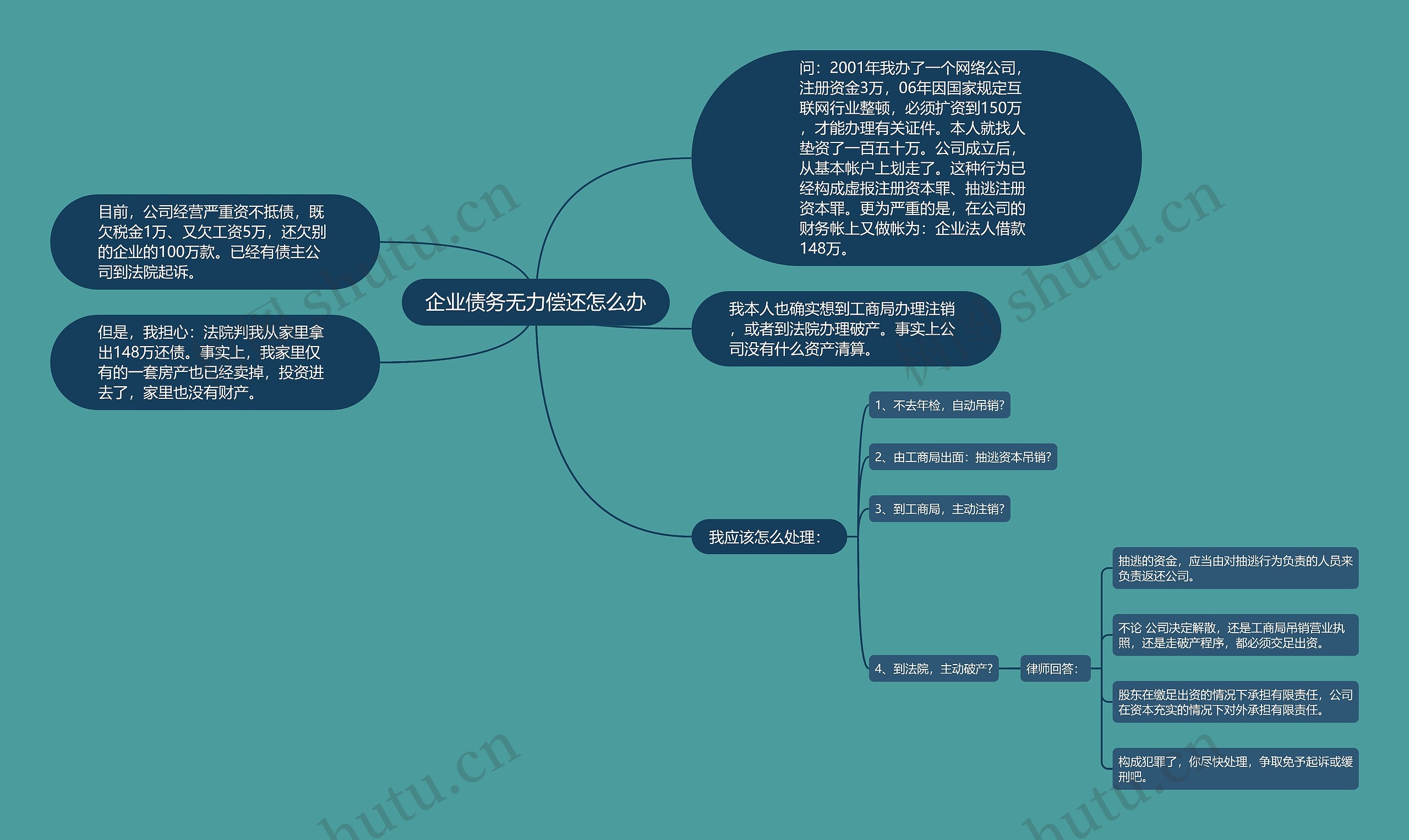 企业债务无力偿还怎么办思维导图