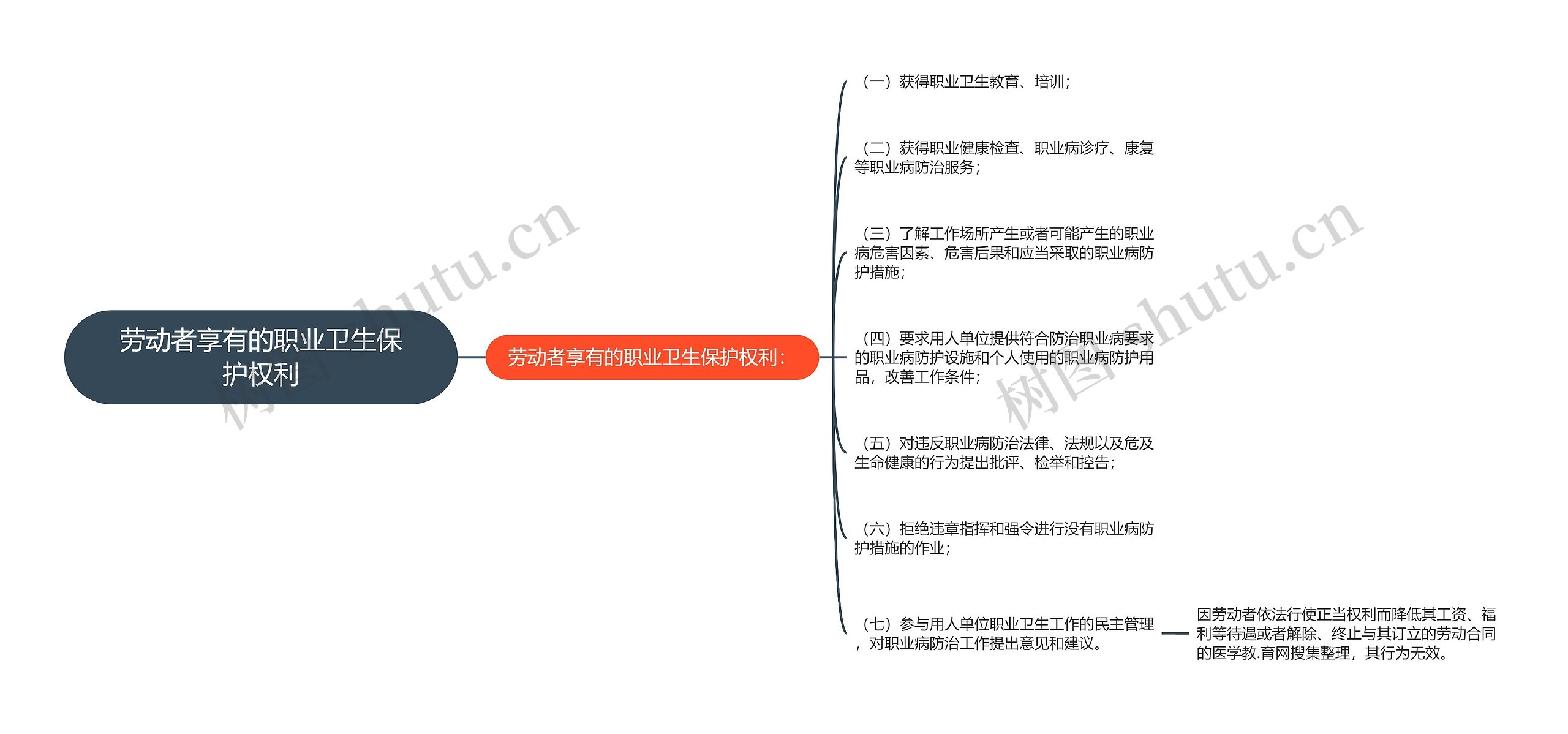 劳动者享有的职业卫生保护权利思维导图