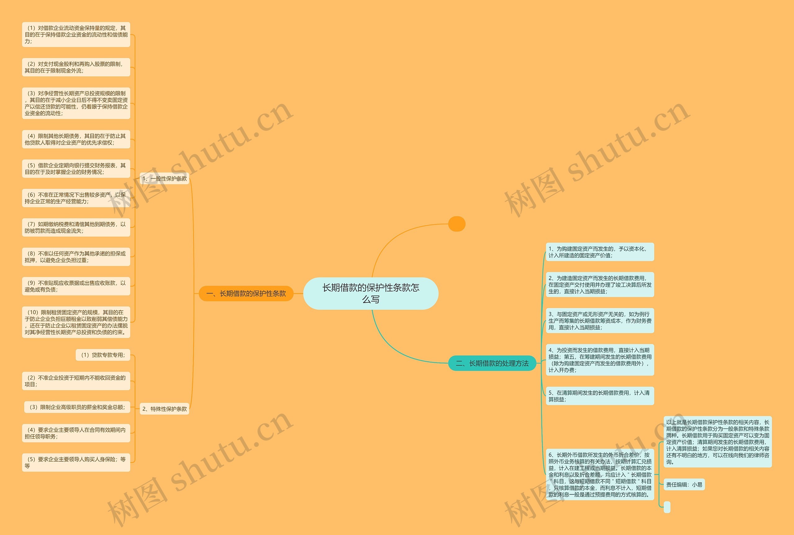 长期借款的保护性条款怎么写思维导图
