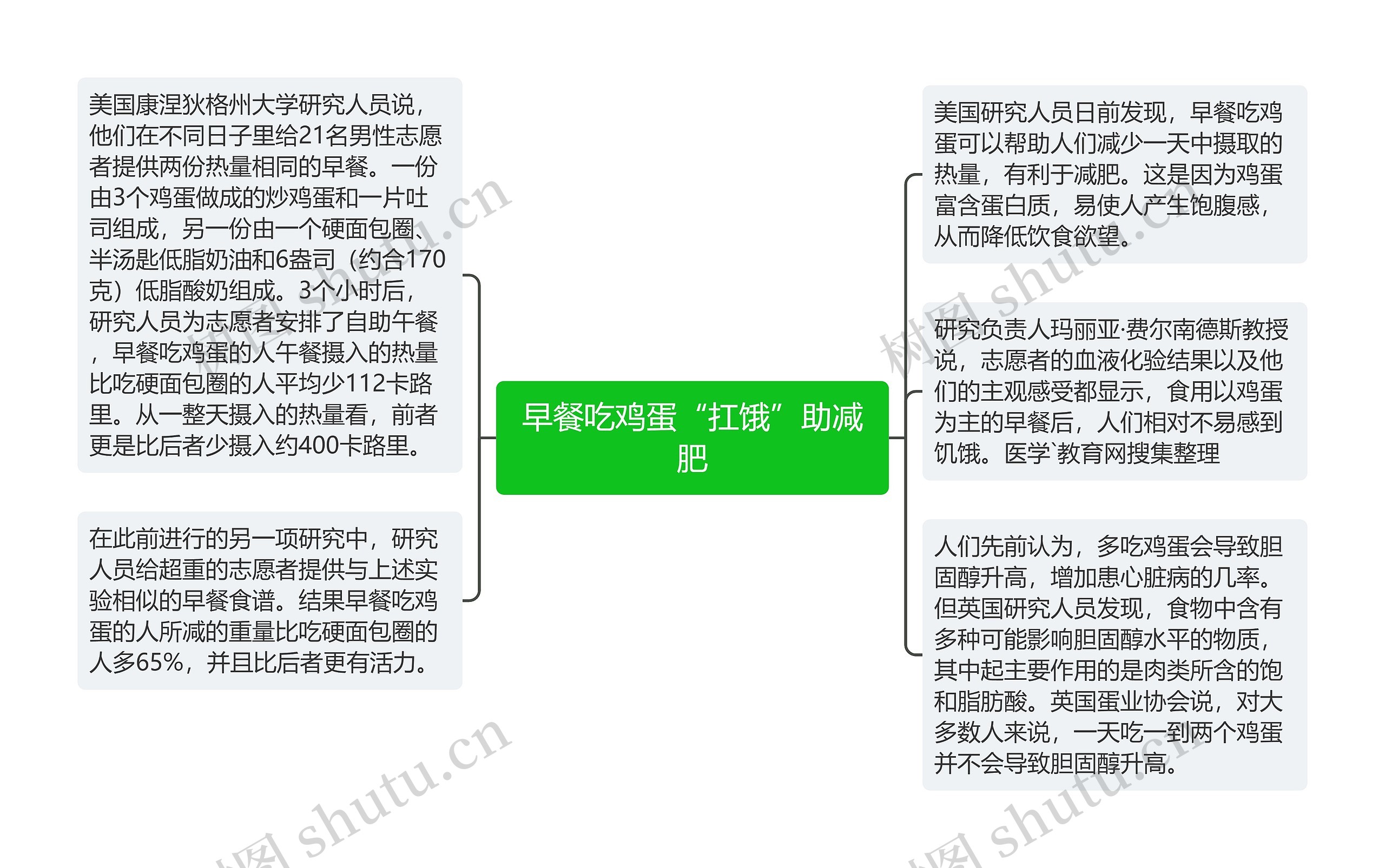 早餐吃鸡蛋“扛饿”助减肥思维导图