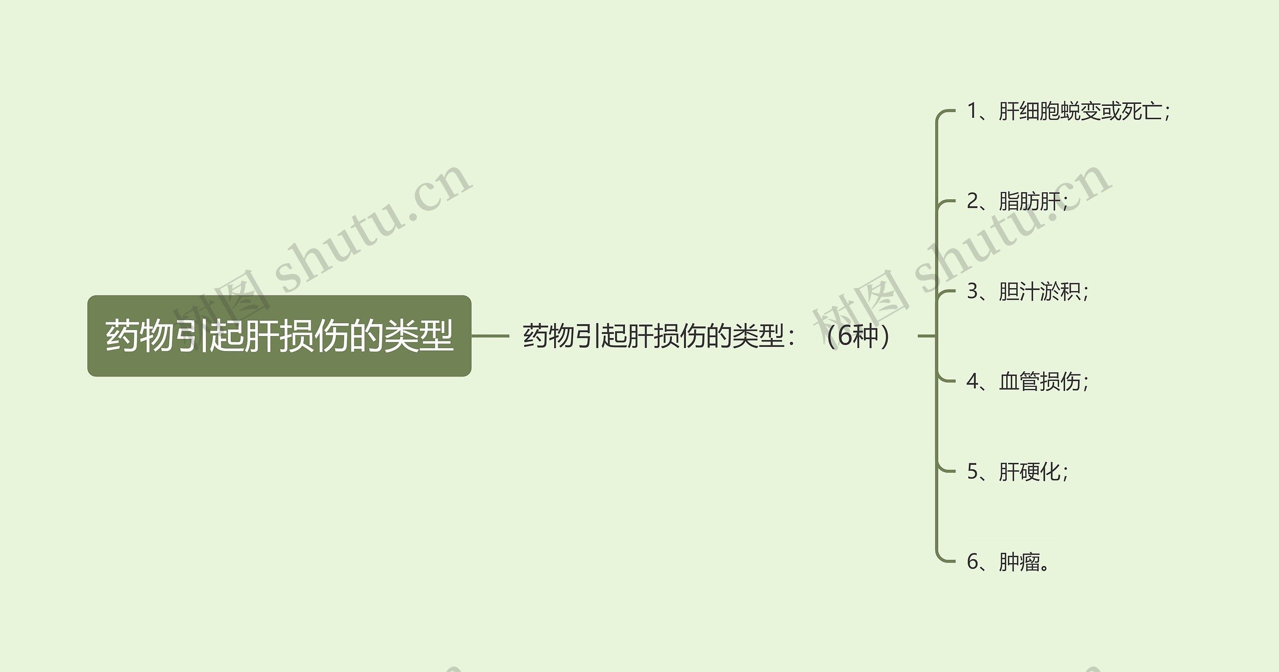 药物引起肝损伤的类型思维导图