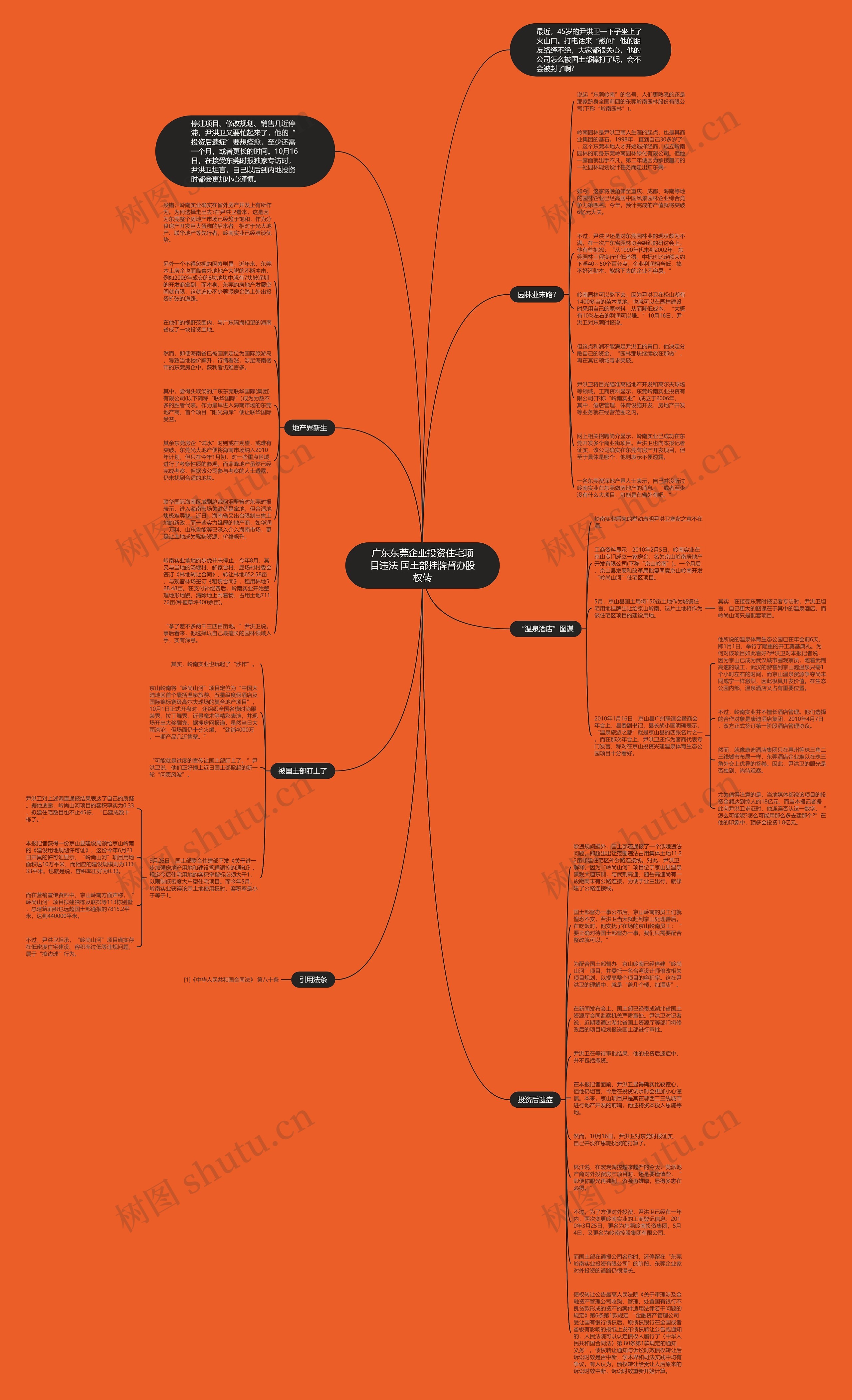广东东莞企业投资住宅项目违法 国土部挂牌督办股权转思维导图
