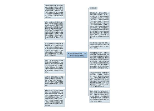 美国医疗管理式模式以高度市场化为主要特征