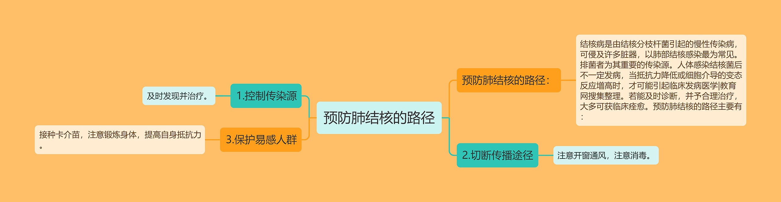 预防肺结核的路径思维导图