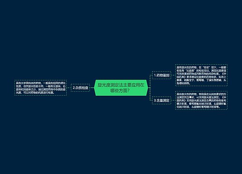 旋光度测定法主要应用在哪些方面？