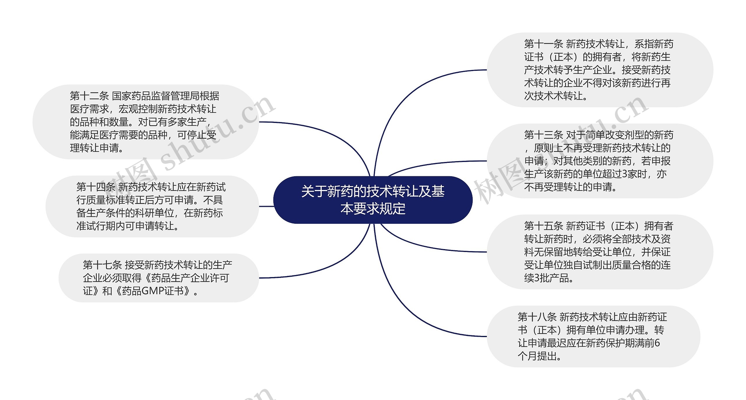 关于新药的技术转让及基本要求规定思维导图