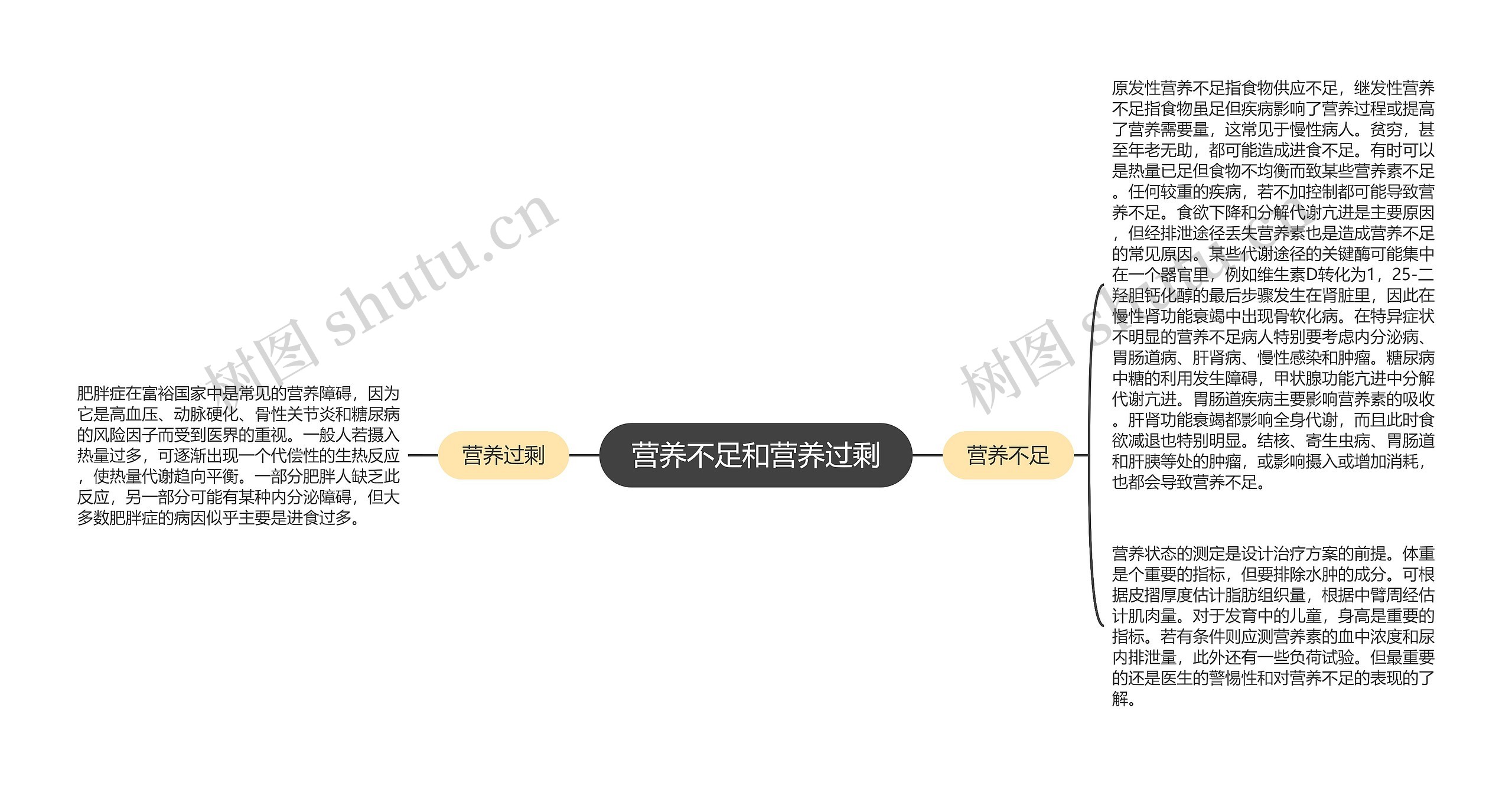 营养不足和营养过剩思维导图