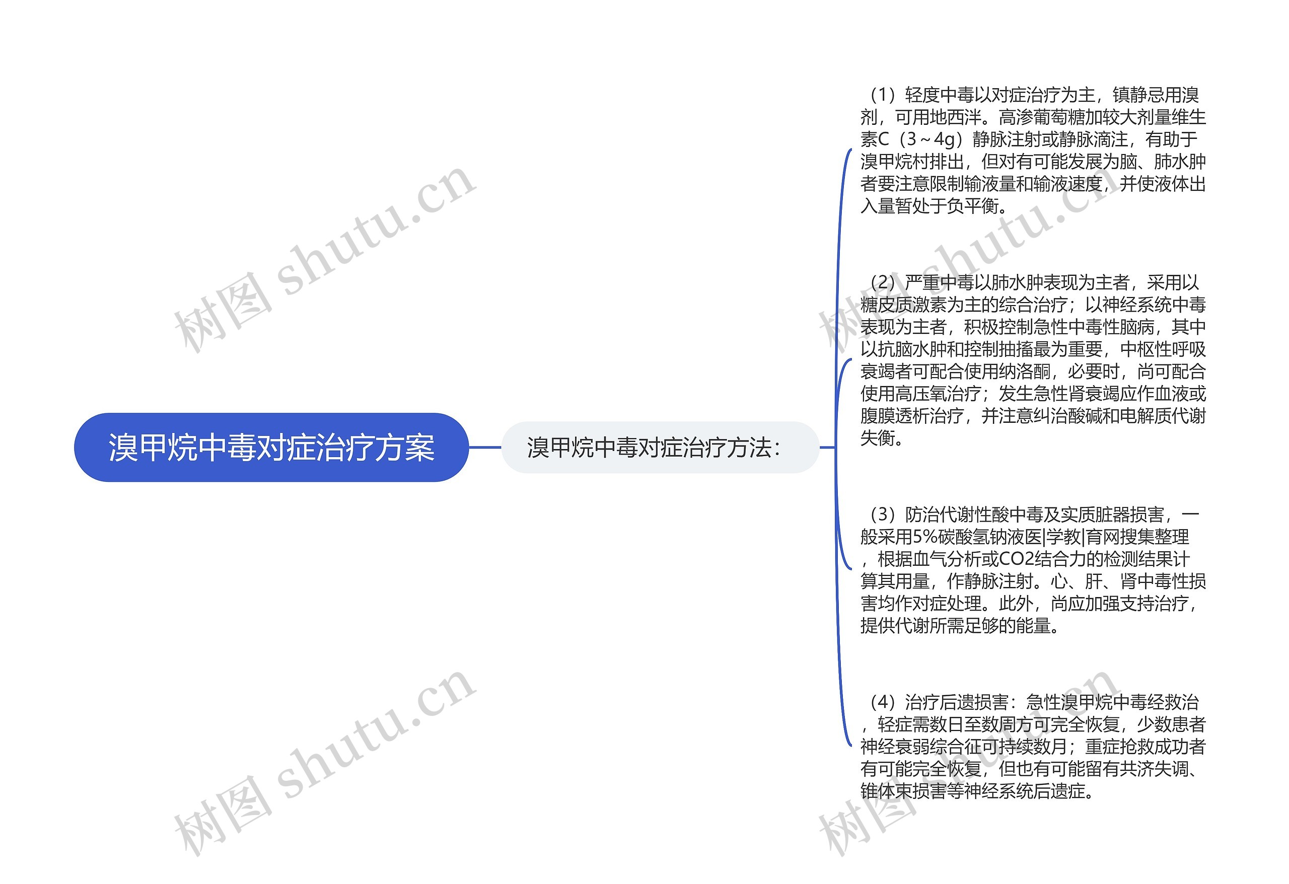 溴甲烷中毒对症治疗方案思维导图