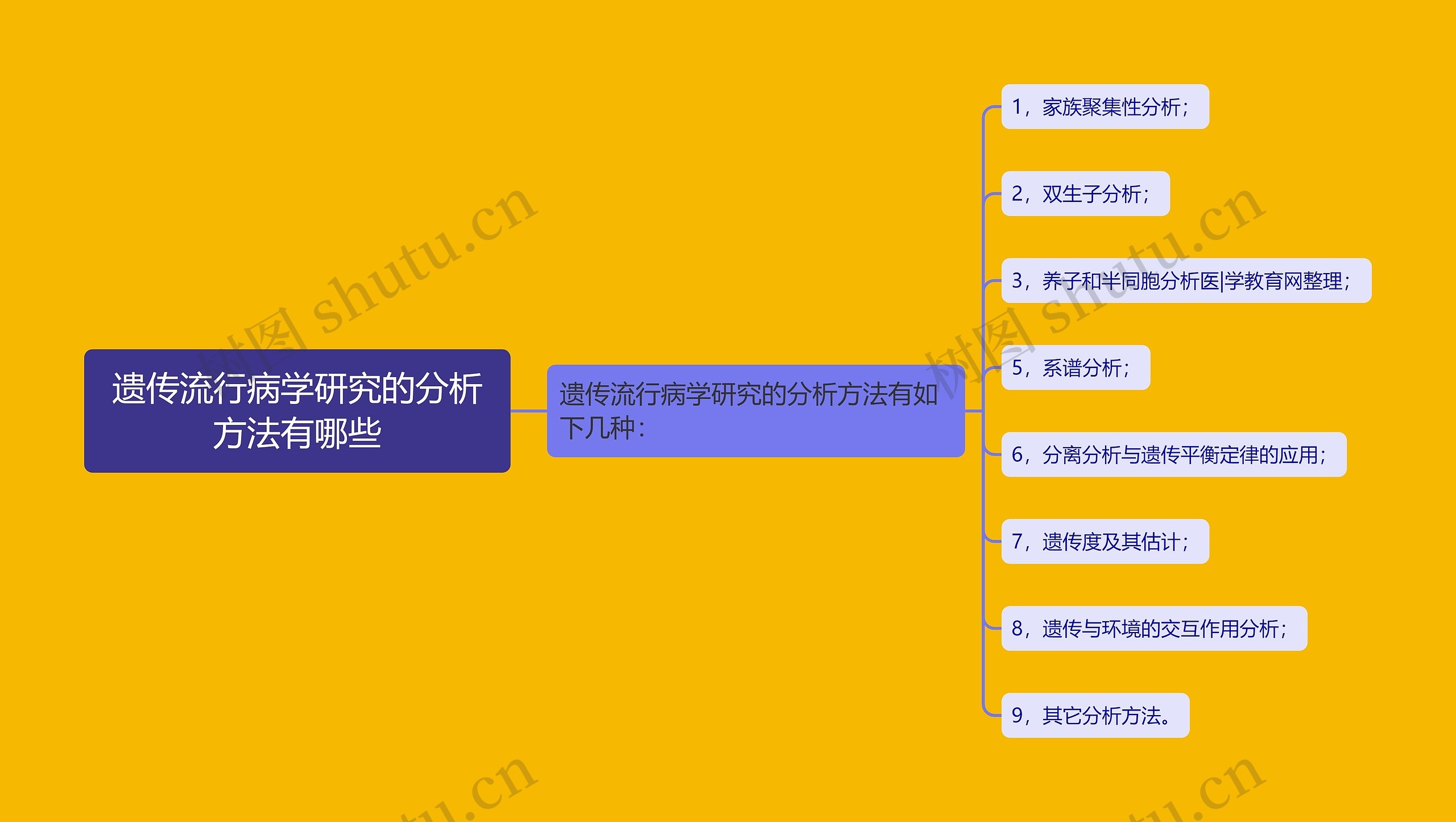 遗传流行病学研究的分析方法有哪些思维导图