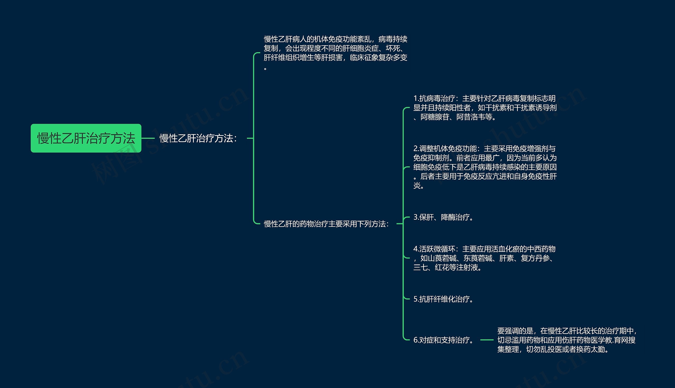 慢性乙肝治疗方法思维导图