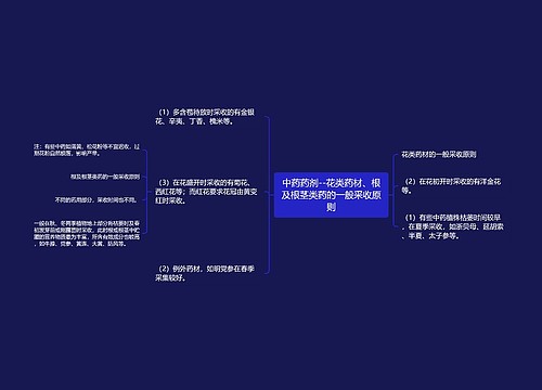 中药药剂--花类药材、根及根茎类药的一般采收原则