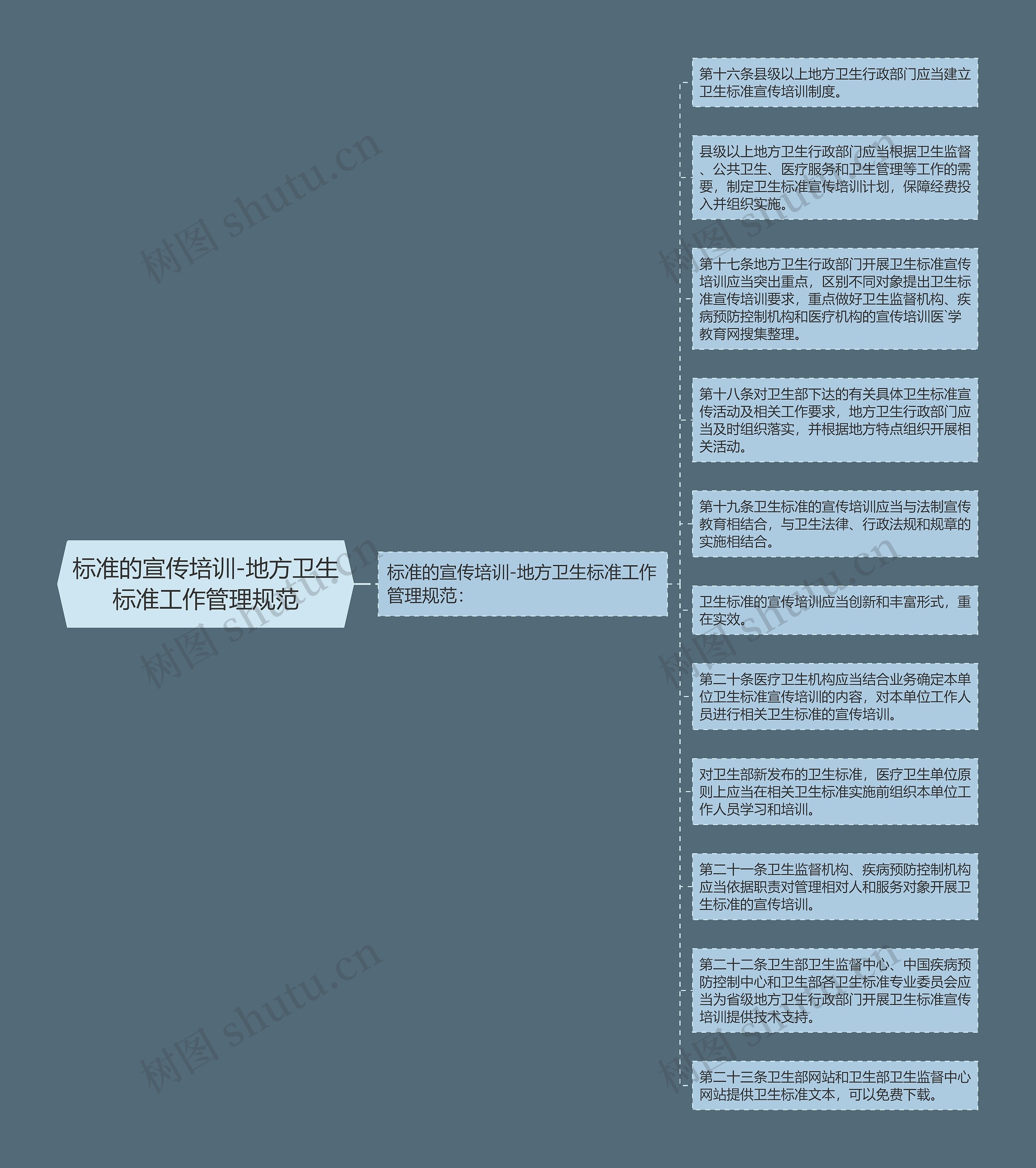 标准的宣传培训-地方卫生标准工作管理规范思维导图