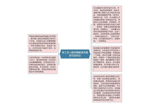 务工老人临终捐献身体器官引发热议