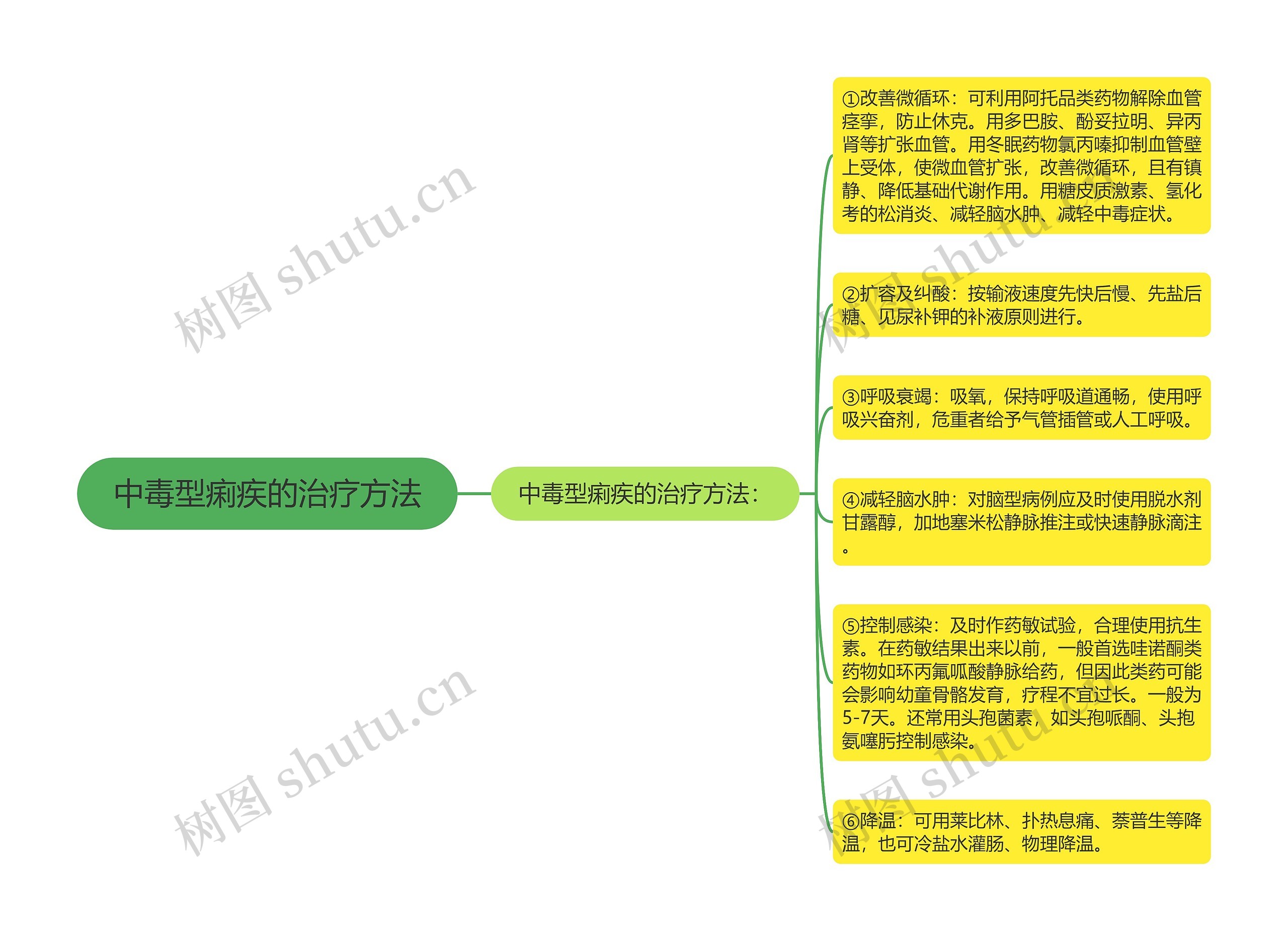 中毒型痢疾的治疗方法思维导图