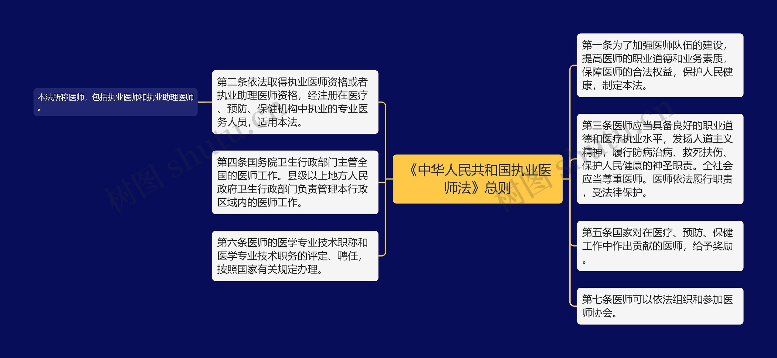 《中华人民共和国执业医师法》总则思维导图