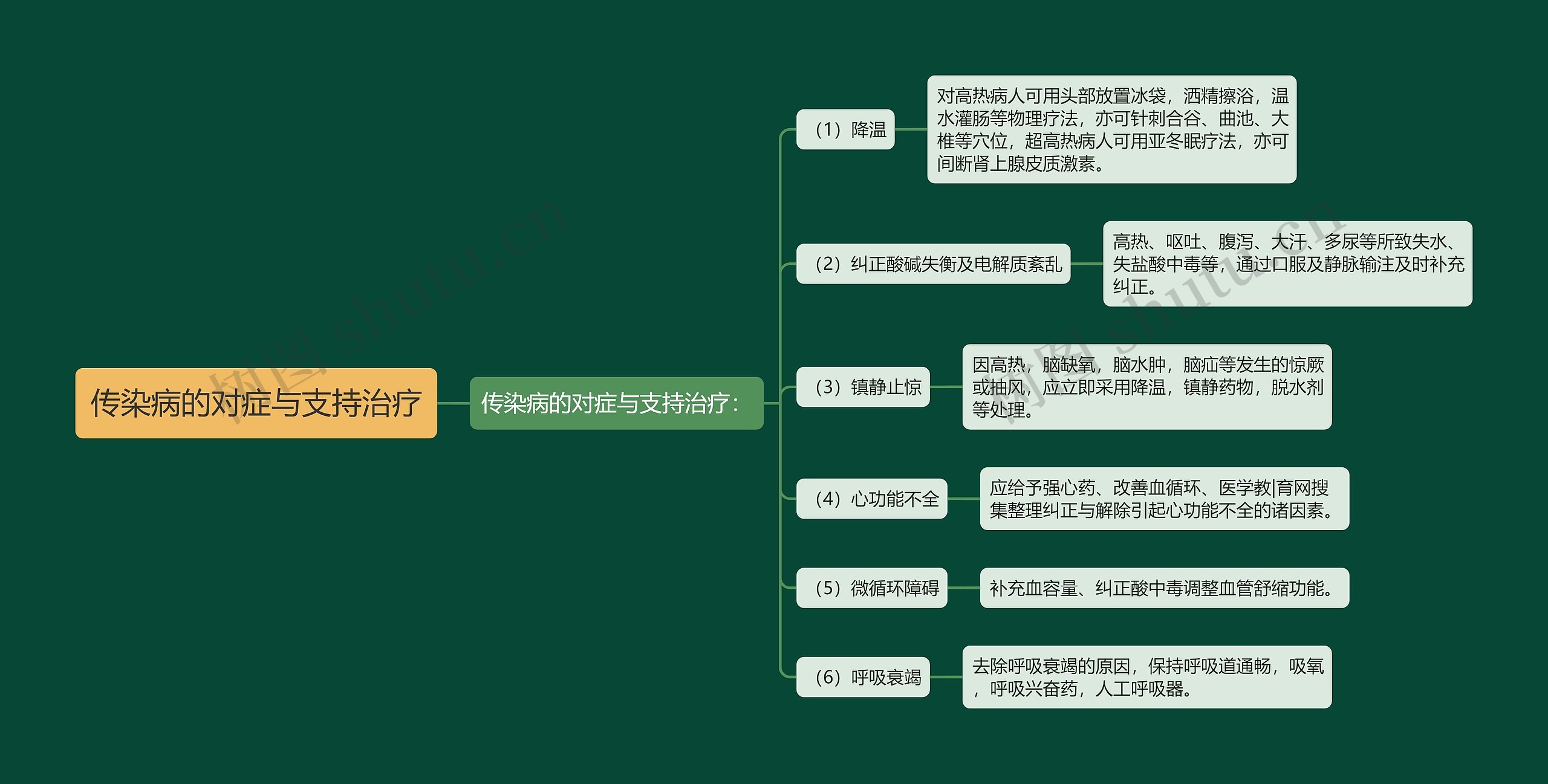 传染病的对症与支持治疗思维导图