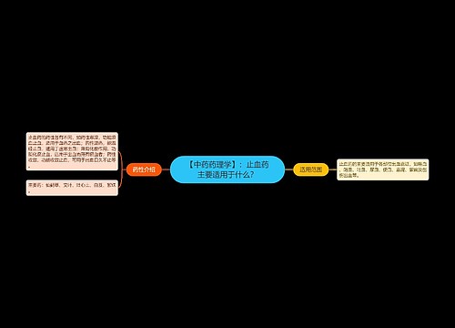 【中药药理学】：止血药主要适用于什么？