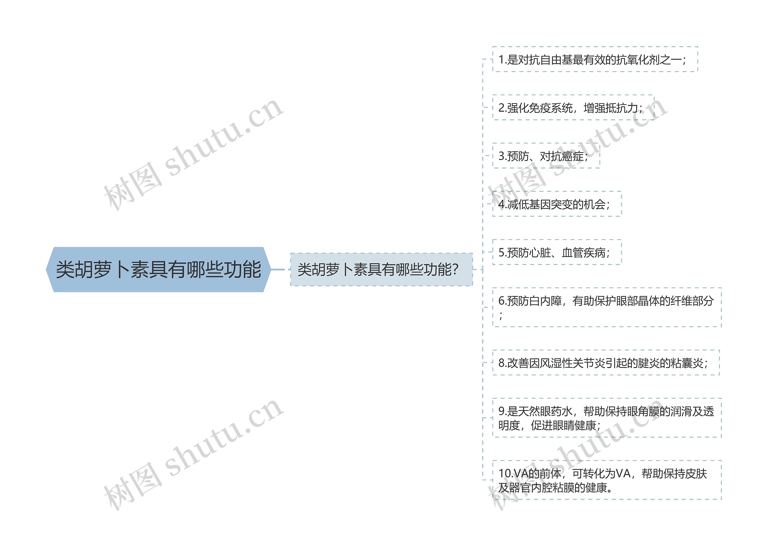 类胡萝卜素具有哪些功能思维导图