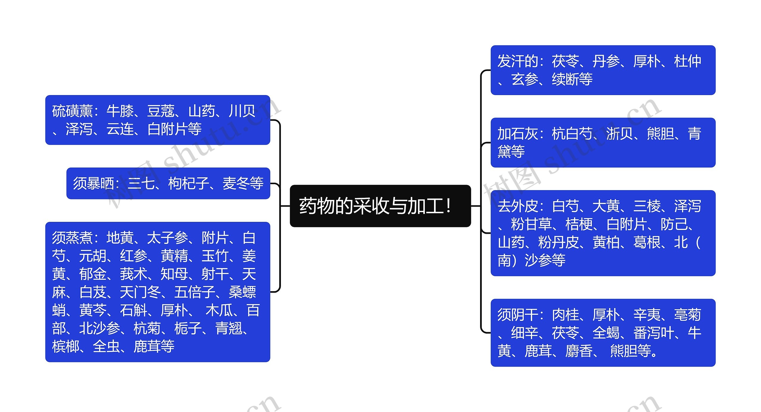 药物的采收与加工！思维导图