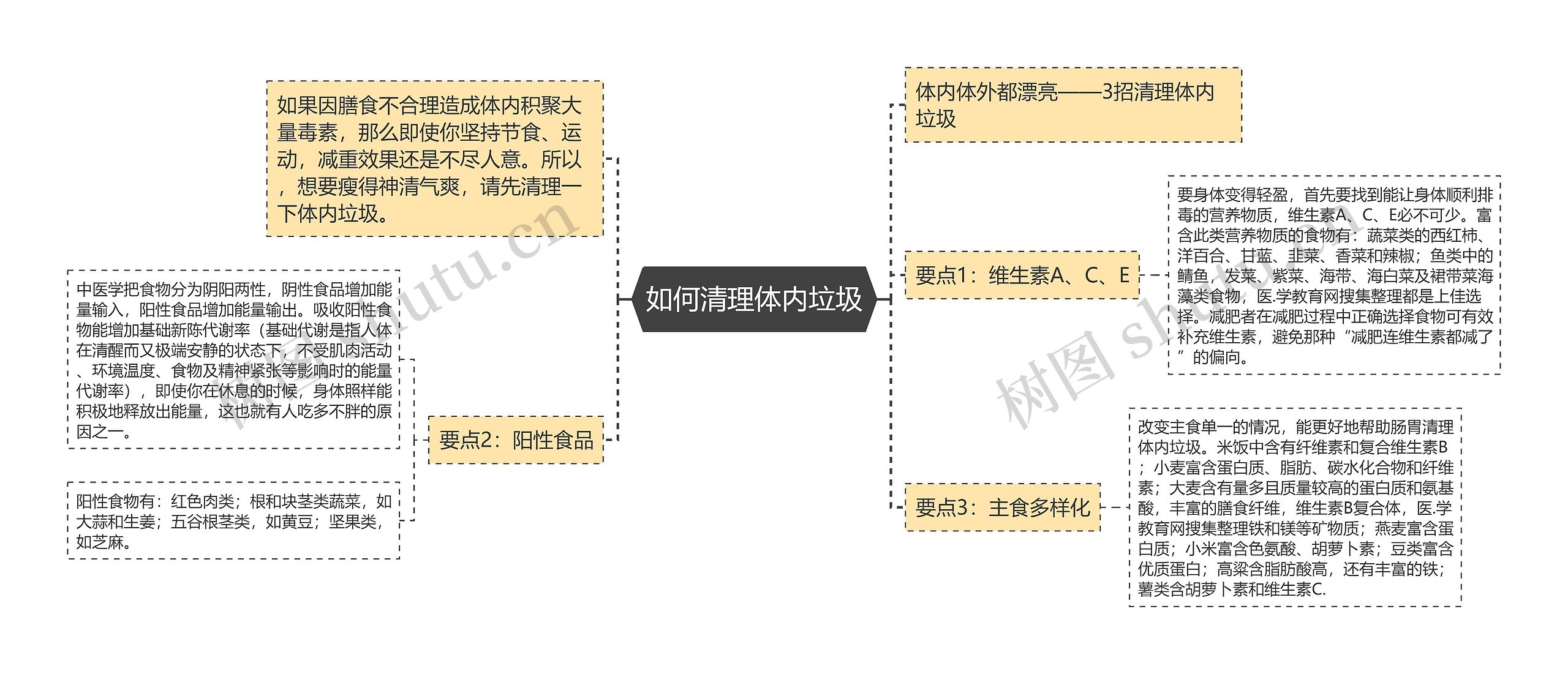 如何清理体内垃圾思维导图