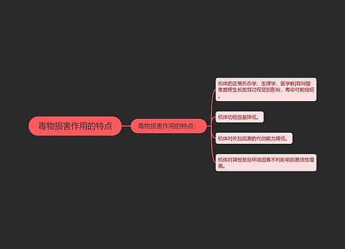 毒物损害作用的特点