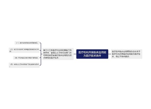 医疗机构开展临床应用能力医疗技术条件