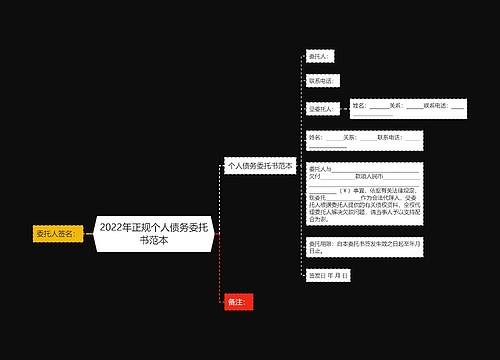 2022年正规个人债务委托书范本